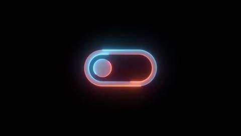 Neon toggle left icon brown cyan color glowing animation black background Stock Footage 270784191