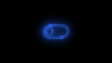 Neon toggle left icon glowing black background animation Stock Footage 289739973