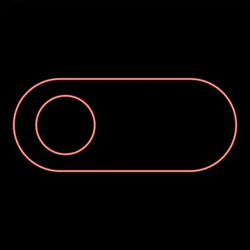 Neon toggle switch red color vector illustration flat style image Stock Illustration