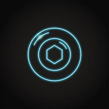 Neon token in bubble icon Stock Illustration