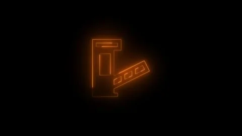 Neon toll solid icon glowing black background animation Stock Footage 289740145