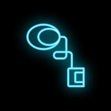 Neon tonometer icon, optometry tool measuring intraocular pressure Stock Illustration