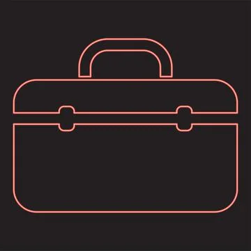 Neon tool box professional red color vector illustration image flat style Stock Illustration