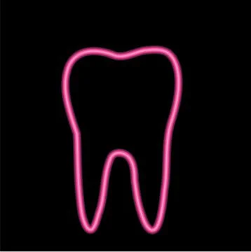 Neon tooth icon Stock Illustration