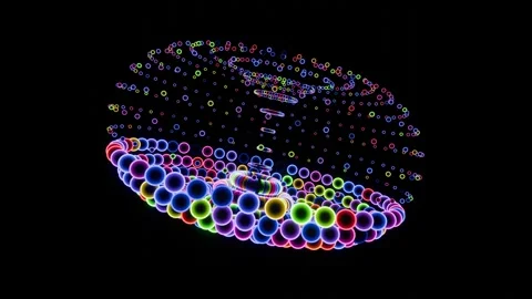 Neon Torus: Pulsating VJ Loop Animation Stock Footage 270358468