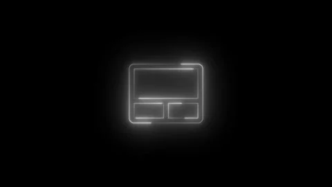Neon touch pad icon glowing black background animation Stock Footage 289740278