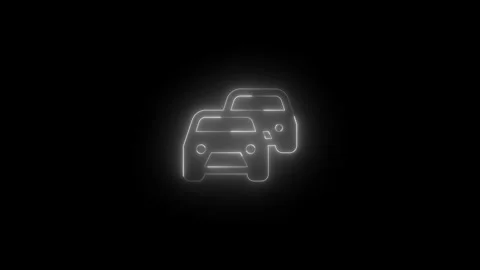 Neon traffic congestion solid icon glowing black background animation Stockbeeldmateriaal 289748235