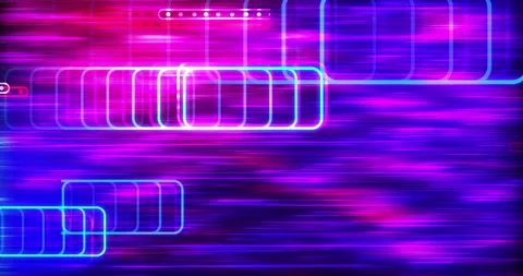 Neon trail elements background pack seamless 4K technology loop. Stock Footage 316412188