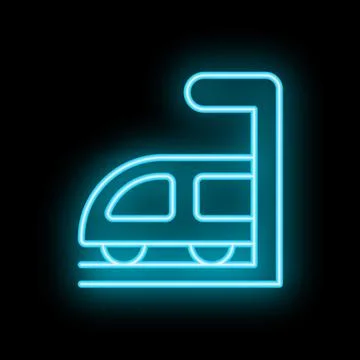 Neon train arriving at platform symbolising public transport Stock Illustration