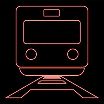 Neon train red color vector illustration flat style image Illustrazione stock