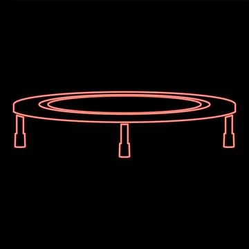 Neon trampoline jumping for bounce red color vector illustration image flat.. 스톡 일러스트