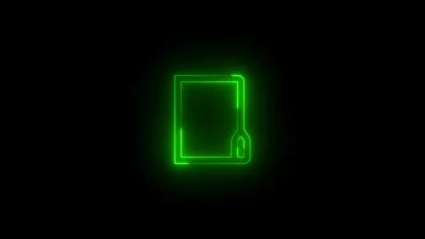 Neon tree folder icon glowing black background animation Video stock 289437469