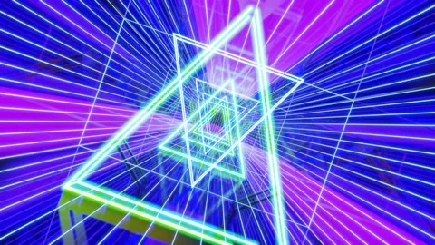 Neon triangle animation Stock Footage
