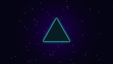 Neon triangle glowing in space motion background Stock Footage 345730089