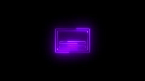 Neon triangle inner icon glowing black background animation Stock Footage 289748589