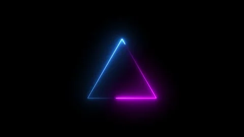 Neon triangle light animation 4k on black background Stock-Footage 307416379