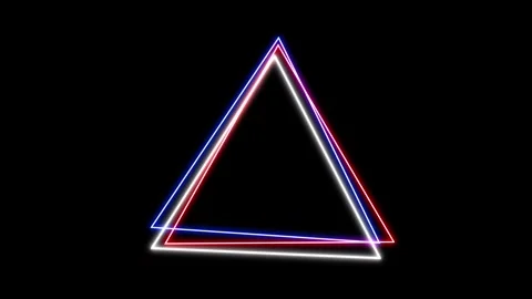 Neon triangle light art design element. Stock Footage 331609978
