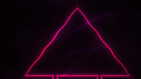 Neon triangle light outline in black background. 動画素材 337489228