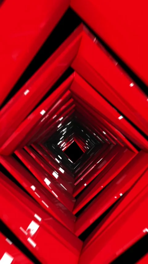 Neon Triangle lights 4k red background Loop. Video stock 292810107