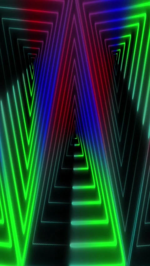 Neon triangle pattern with cyan and magenta glow. Neon triangle geometric. .. Stock Footage 345962417