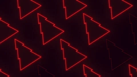 Neon triangle pattern vibrant red lights forming a striking geometric shape. Stock Footage 315108018