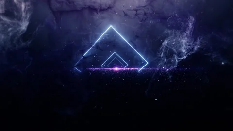 Neon Triangle Portal in Deep Cosmic Clouds Loop Видео 334320037