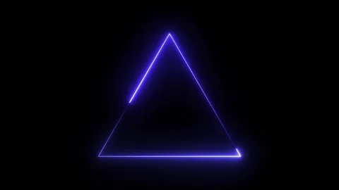 Neon triangle shape animation on black background. Stockbeeldmateriaal 331897166