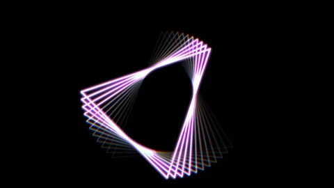Neon triangle shape frame rotating seamless loop for logo animation background Stock Footage 112054877