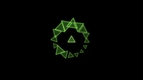 Neon Triangle SineWave  Loop Green color Vídeo Stock 322126510