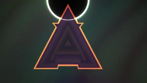 Neon triangle symbol with glowing circle. Stock Footage 337516707