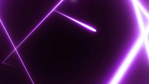 Neon triangle tunnel abstract motion background. Triangle composed of vivid Stock Footage 114759981