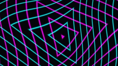 Neon triangle tunnel animation Stock Footage 339678571