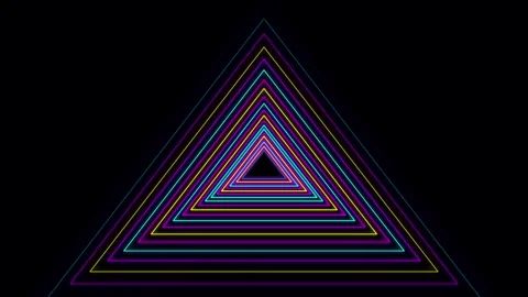 Neon triangle tunnel animation stock footage Stock Footage 344607626