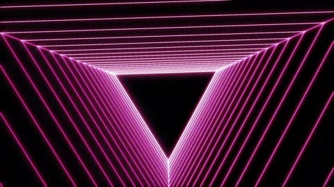 Neon Triangle Tunnel Background Stock Footage 288062135