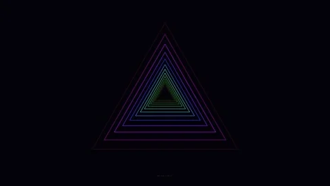 Neon triangle tunnel motion graphic loop background Stock Footage 345013458