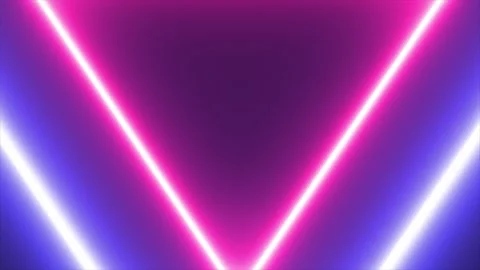 Neon Triangle Tunnel Moving Background Stock Footage 244899474