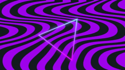 Neon triangle on waves pattern Video stock 169732786