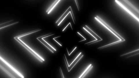 Neon triangle zoom in 4K LOOP colorless 스톡 동영상 105559685