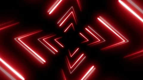 Neon triangle zoom in 4K LOOP red 스톡 동영상 105559858