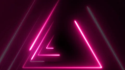 Neon triangle zoom in 4K LOOP pink 스톡 동영상 105569040