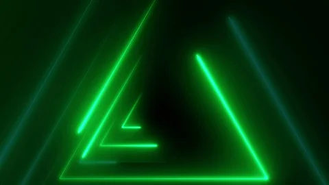 Neon triangle zoom in 4K LOOP green 스톡 동영상 105569046