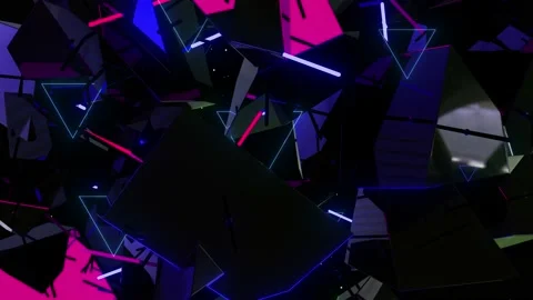 Neon triangles on abstract background Stock Footage 233623786