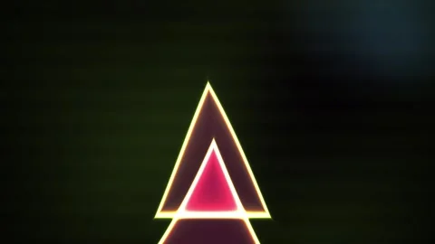 Neon Triangles on Black Background. Stock Footage 337516693