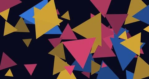 Neon triangles on dark background 库存插图