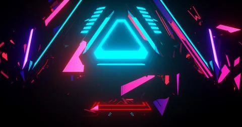 Neon triangles Stock Illustration