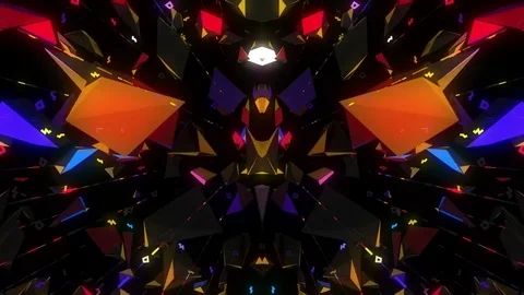 Neon Triangles Mirror Video stock 84230044
