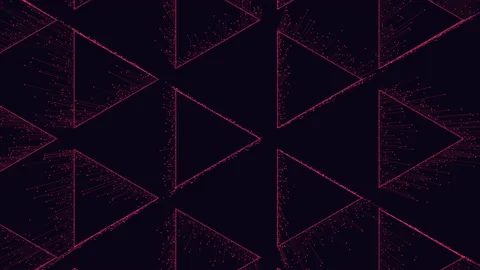 Neon triangles pattern with small motion dots and lines Stock Footage 202047700