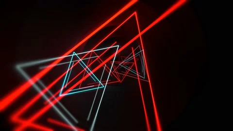 Neon Triangles Red Cyan Vj Loop Video stock 233264760