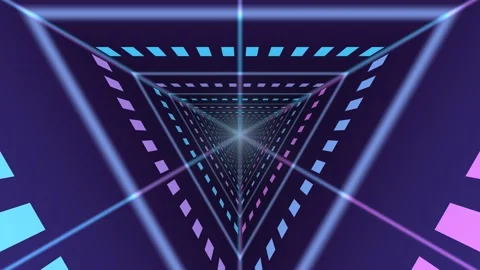 Neon Triangular Geometric Tunnel Seamless Loop Stock Footage 342692835