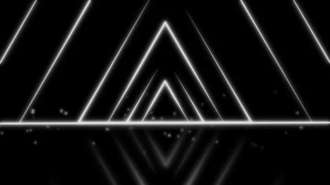 Neon triangular tunnel reflection background animation, futuristic geometri.. Stock Footage 329507203